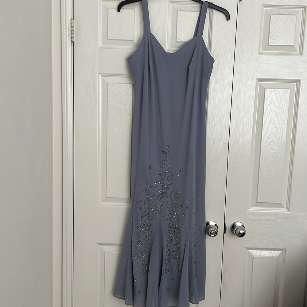 R&M RICHARD’S ELEGANT LONG DRESS WITH JACKET•COLOR IS PERIWINKLE/LAVENDER - Picture 7 of 16